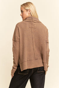 Cocoa Waffle Slit Top