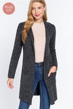 Load image into Gallery viewer, Charcoal Long Cardigan - Plus
