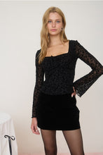 Load image into Gallery viewer, Sheer Black Velvet Top
