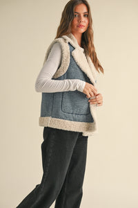 Denim Sherpa Vest