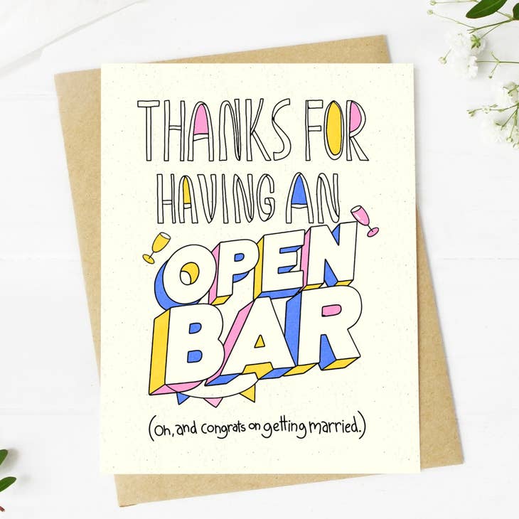 Open Bar Wedding Card