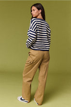 Load image into Gallery viewer, Navy + White Stipe Cardigan
