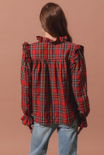 Load image into Gallery viewer, Red Plaid Ruffle Top
