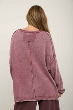 Load image into Gallery viewer, Burgundy Washed Cotton Sweater
