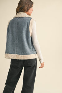 Denim Sherpa Vest