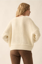 Load image into Gallery viewer, Promesa Cream Textured Crochet Sweater
