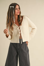 Load image into Gallery viewer, Beige Tie Front Cardi
