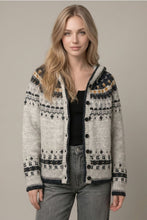 Load image into Gallery viewer, Grey Fair Isle Print Hoodie
