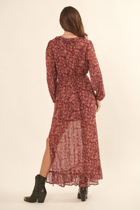 Rosewood Floral Chiffon Maxi