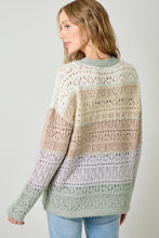 Load image into Gallery viewer, Pastel Blocked Pointelle Sweater
