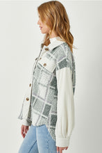 Load image into Gallery viewer, Ivory Sherpa Plaid Shacket
