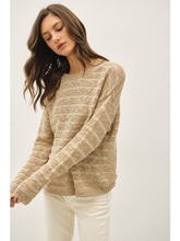 Load image into Gallery viewer, Taupe Textured Stripe Sweater
