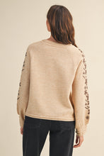 Load image into Gallery viewer, Oatmeal + Coffee Embroidered Sweater
