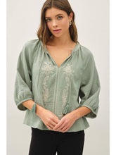 Load image into Gallery viewer, Be Cool Jade Embroidered Cotton Top
