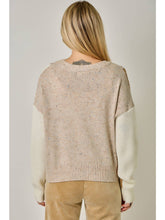 Load image into Gallery viewer, Oatmeal Stitched Blocked Sweater
