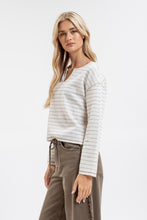 Load image into Gallery viewer, Cream + Tan Striped Top
