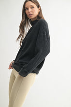 Load image into Gallery viewer, Mono B Black Washed Waffle Top
