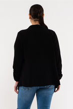 Load image into Gallery viewer, Black Ruched Sleeve Blazer - Plus
