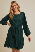 Load image into Gallery viewer, Gilli Hunter Green Grid Dress
