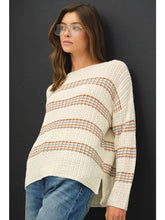 Load image into Gallery viewer, Cream Multi Oversized Stripe Sweater
