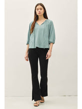 Load image into Gallery viewer, Be Cool Retro Blue Eyelet Detail Top
