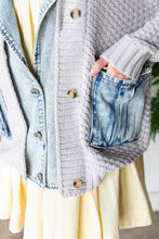 Load image into Gallery viewer, Grey Layered Denim Cardi
