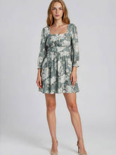 Load image into Gallery viewer, Olive Floral Smocked Mini Dress

