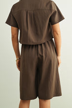 Load image into Gallery viewer, Miou Muse Brown Knee Length Trouser Shorts
