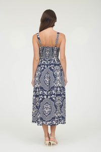 Navy Damask Dress