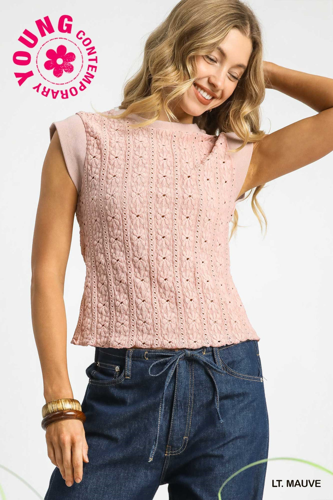 Mauve Eyelet Top