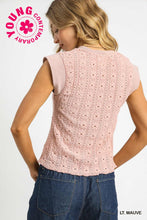 Load image into Gallery viewer, Mauve Eyelet Top
