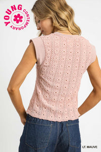 Mauve Eyelet Top
