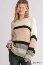 Load image into Gallery viewer, Pink + Grey Blocked Sweater
