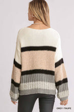 Load image into Gallery viewer, Pink + Grey Blocked Sweater
