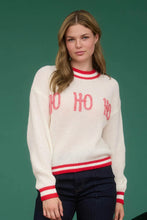 Load image into Gallery viewer, Ho Ho Ho Ivory + Red Sweater
