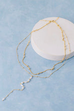 Load image into Gallery viewer, Gold Pearl Y-Necklace
