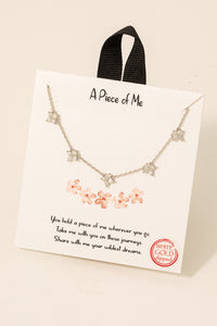 Pave Floral Charm Necklace