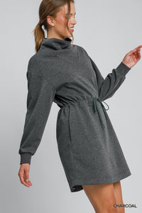 Charcoal Cowl Neck Dress