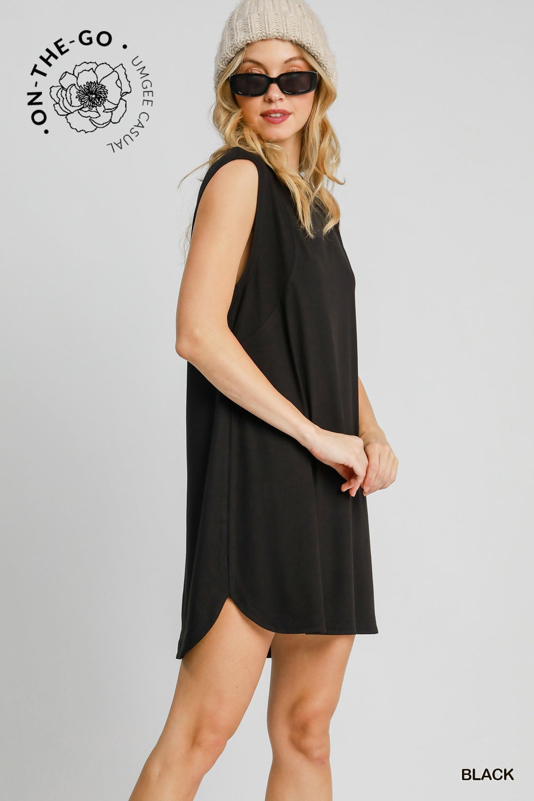 Black Crew Neck Dress