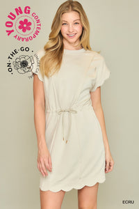 Black Scalloped Althleisure Dress