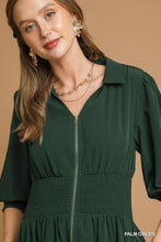 Load image into Gallery viewer, Hunter Smock Waist Zip Dress
