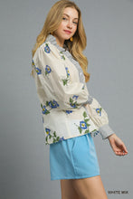 Load image into Gallery viewer, Periwinkle Floral Stripe Top

