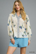 Load image into Gallery viewer, Periwinkle Floral Stripe Top
