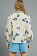 Load image into Gallery viewer, Periwinkle Floral Stripe Top
