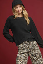 Load image into Gallery viewer, Black Cross Hem Pullover
