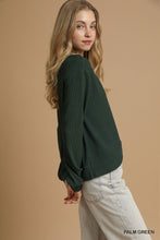 Load image into Gallery viewer, Palm Green Cross Hem Pullover

