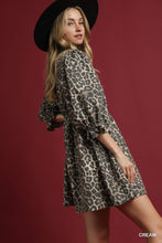 Load image into Gallery viewer, Leopard Puff Sleeve Mini Dress
