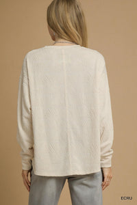 Cream Textured L/S Top