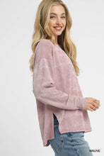 Load image into Gallery viewer, Mauve Textured L/S Top
