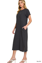 Load image into Gallery viewer, Zenana Black T-Shirt Midi Dress
